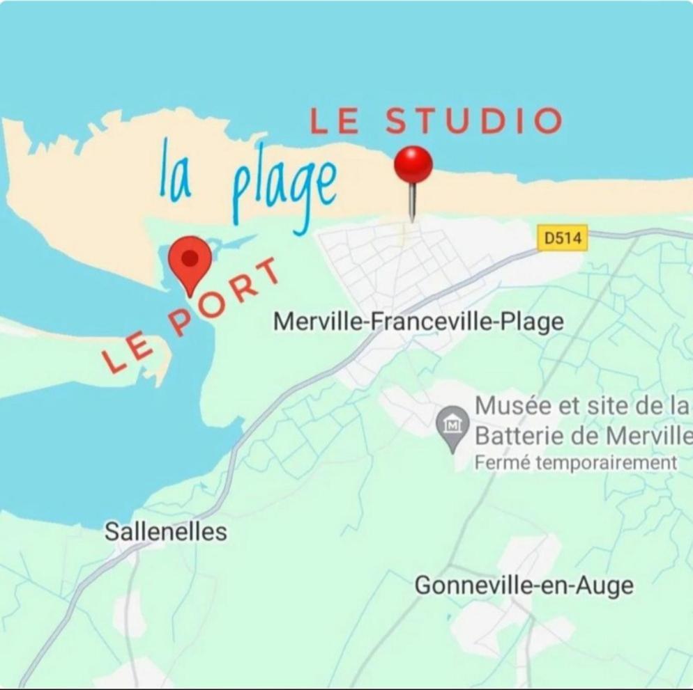 Studio Front De Mer Merville-Franceville-Plage Exterior foto